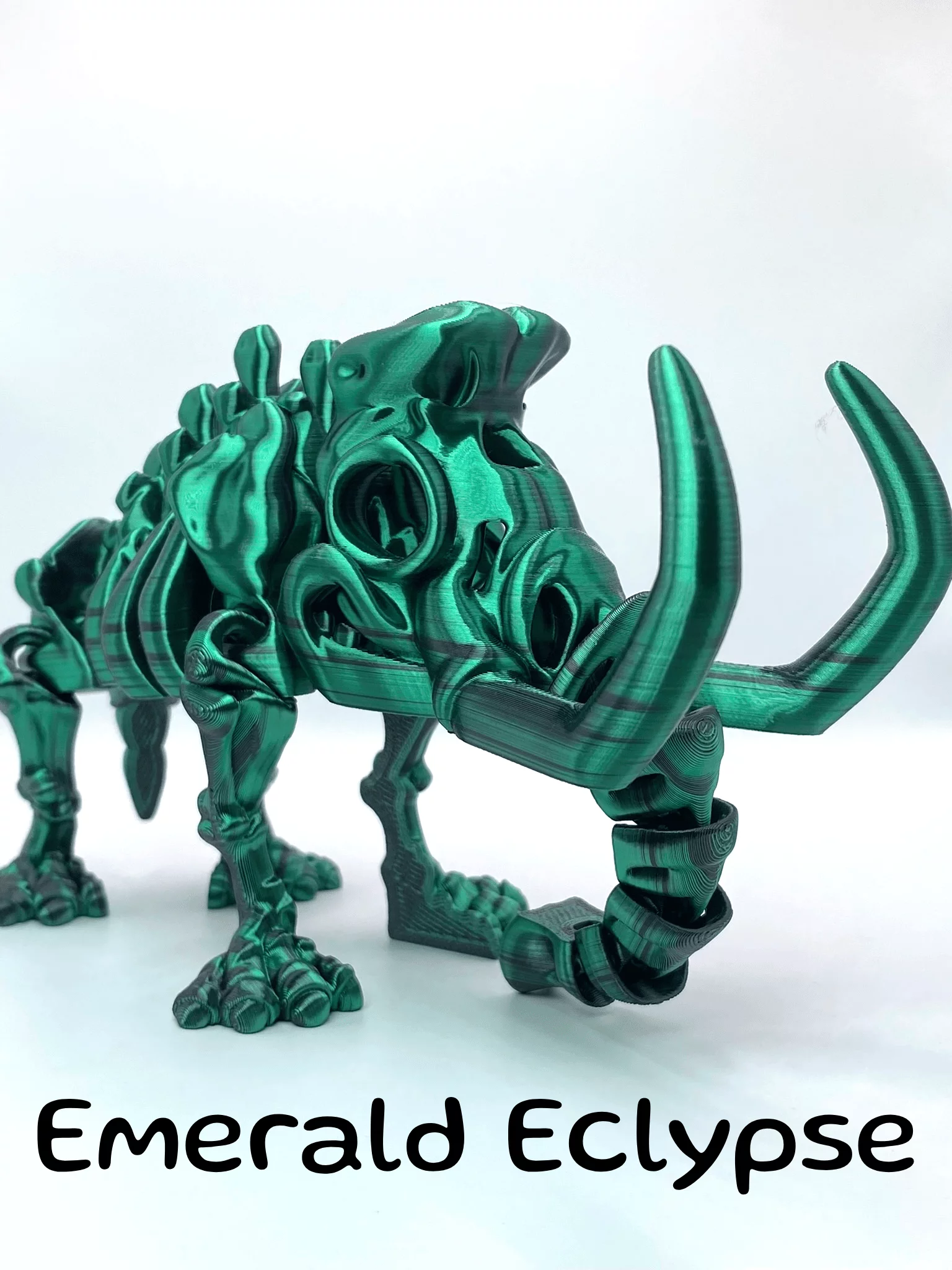 Green & Black Metallic Skeleton Mammoth Fidget Factory Toy