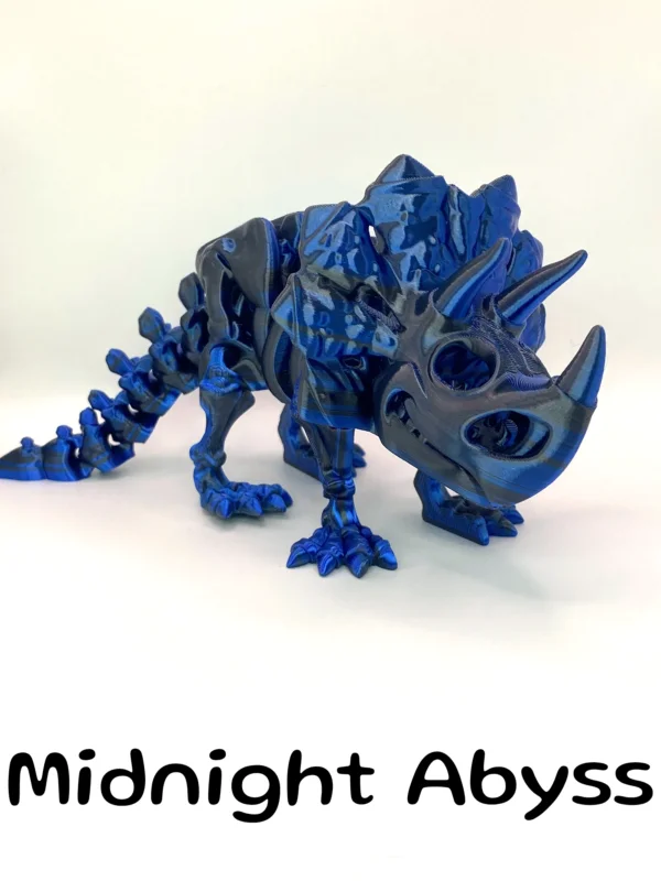 Black & Blue Metallic Skeleton Triceratops Fidget Factory Toy