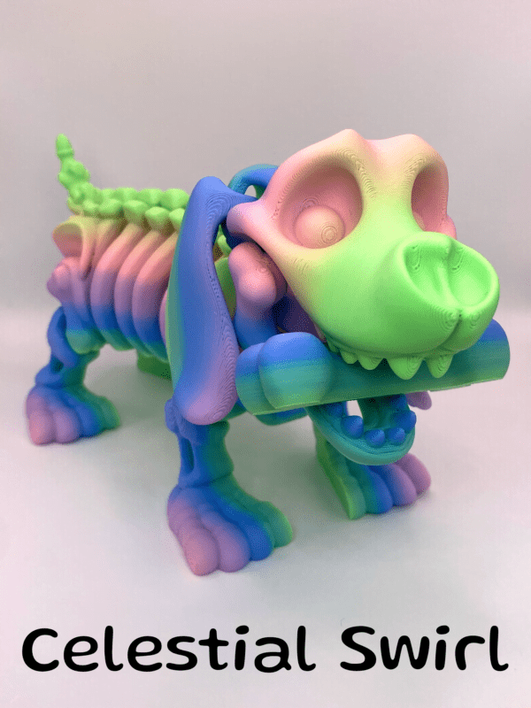 Dark Matte Rainbow Skeleton Dachshund Dog Fidget Factory Toy