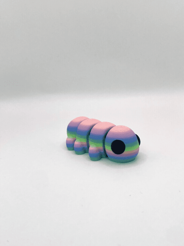 Mini Rainbow Caterpillar Fidget Factory Toy Diagonal