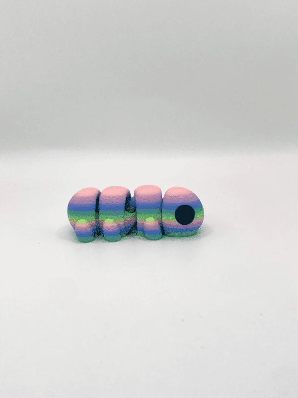 Mini Rainbow Caterpillar Fidget Factory Toy Sideways
