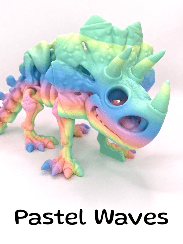 Light Rainbow Skeleton Triceratops Fidget Factory Toy