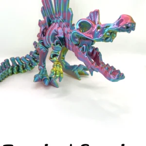 Light Rainbow Metallic Skeleton Spinosaurus Fidget Factory Toy