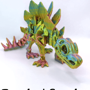 Light Rainbow Metallic Skeleton Stegosaurus Fidget Factory Toy