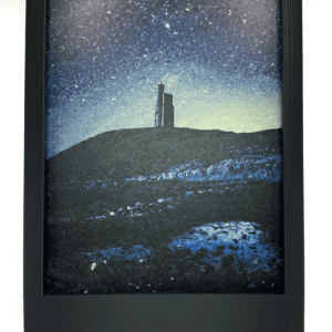 A Filament Painting of Milners Tower atop of Bradda head on a starry night