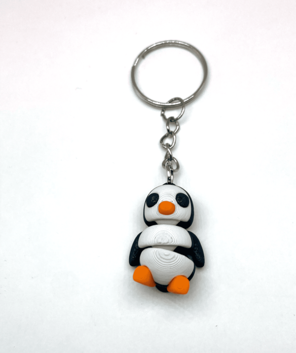 Mini Penguin Keychain Fidget Toy Lying Down