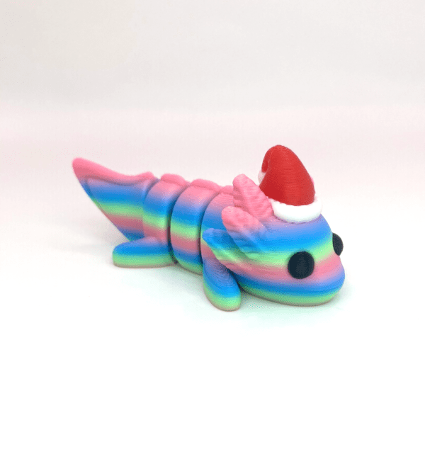 Santalotl the Christmas axolotl fidget toy