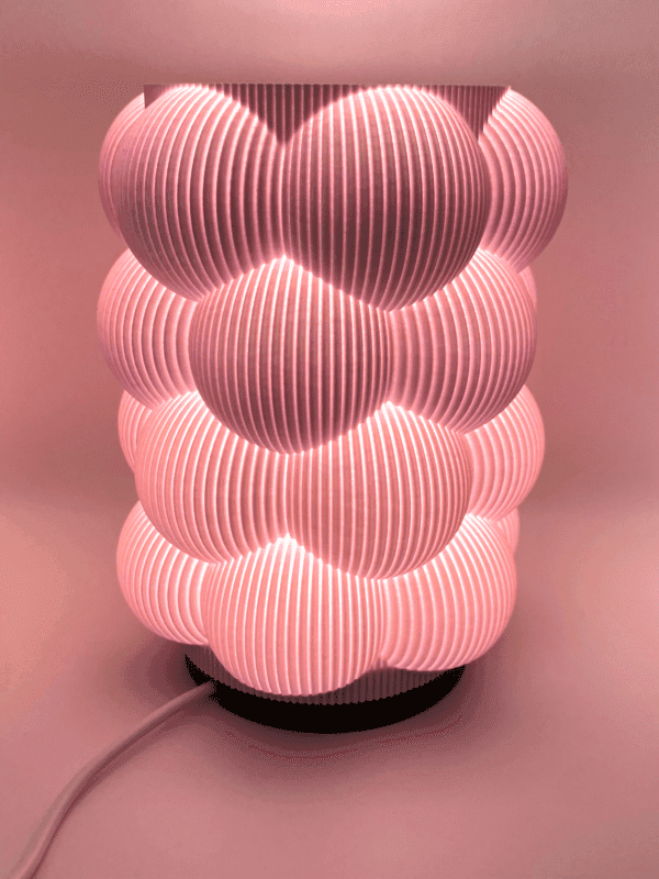 Ripple Lamp Lavender Lit Up