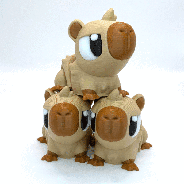 Chestnut the Capybara piled ontop of eachother 3d printed fidget toy