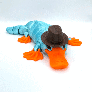 Perry The Platypus 3d printed flexi fidget toy with hat