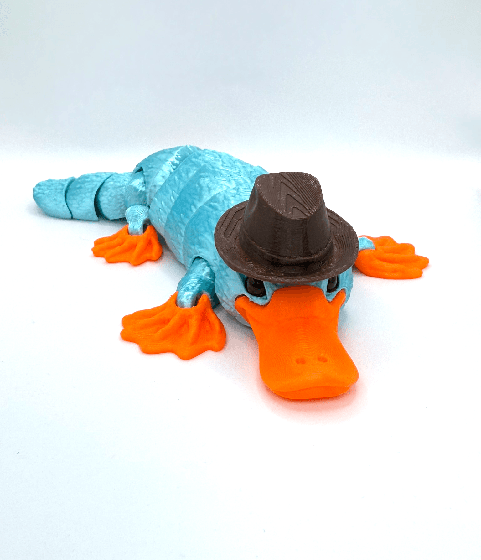 Perry The Platypus 3d printed flexi fidget toy with hat