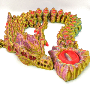 Cursed Fidget Dragon in Tropical Sunrise with Fidget Spinner Tail