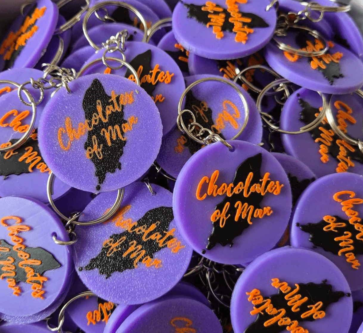 Chocolates of Man - cropped 2 A box filled with custom business keyrings
