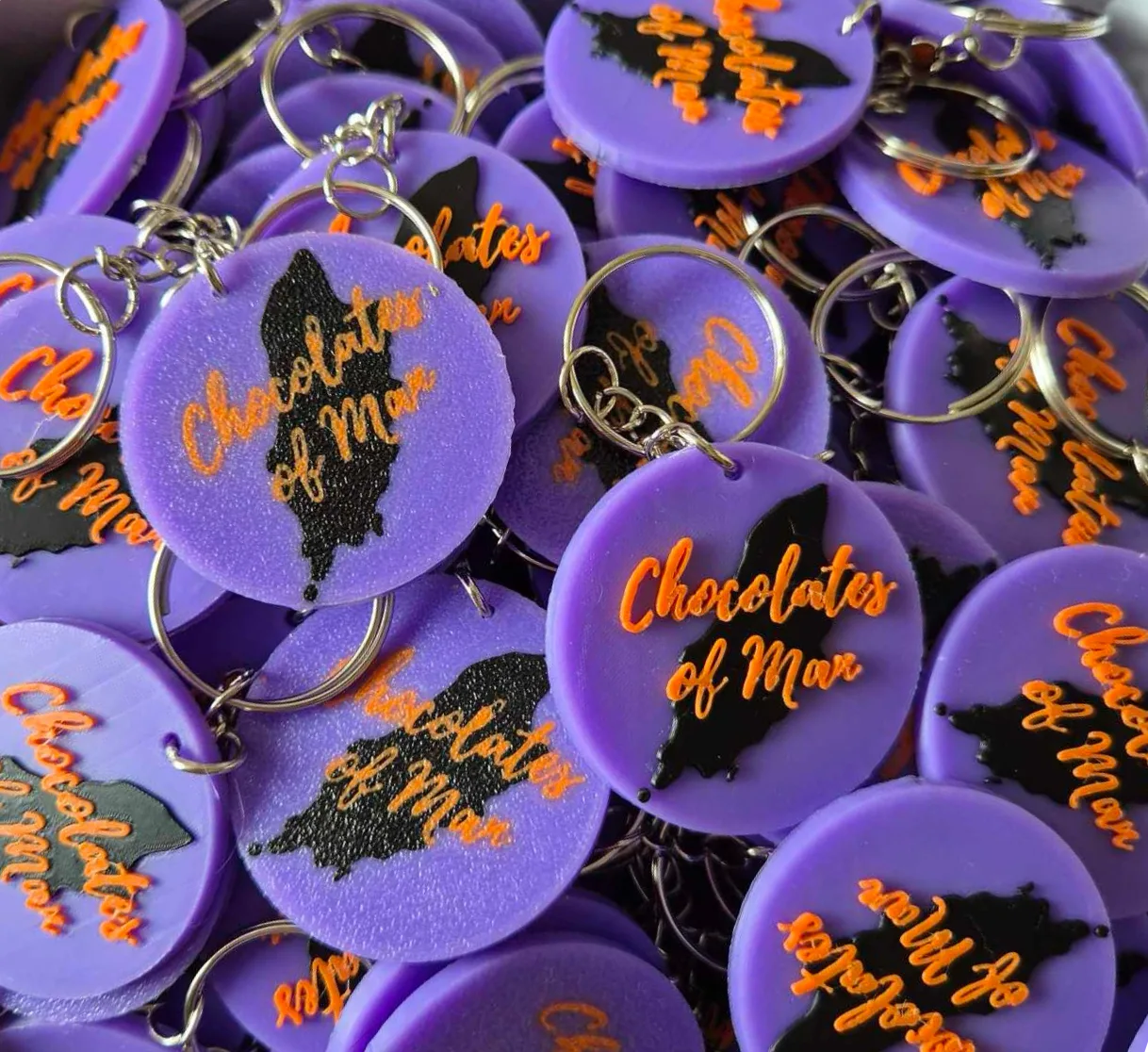 Chocolates of Man - cropped 2 A box filled with custom business keyrings