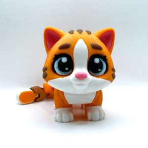 Whiskers The Cat 3D Printed articulated flexi fidget toy