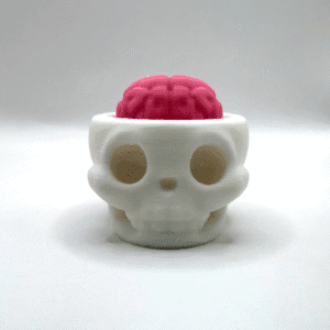 Brain Clicker Fidget toy 3d printed in pink and white
